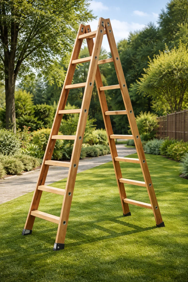 Echelle double en bois – 4 m - thumbnail 2