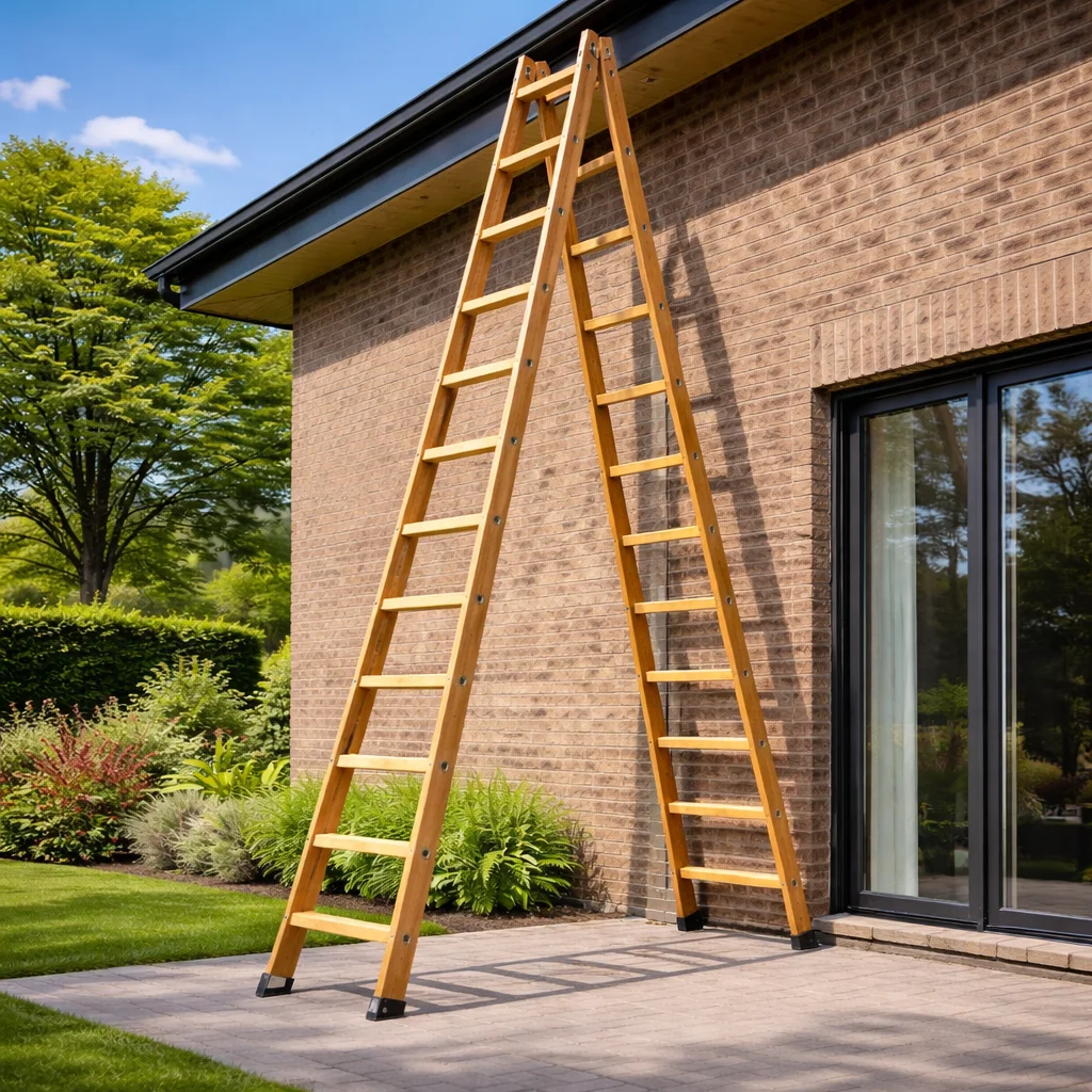 Echelle double en bois – 4 m - thumbnail 3