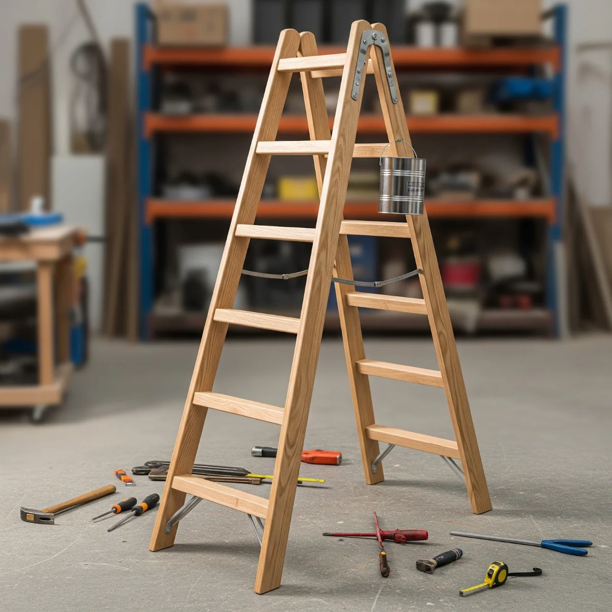 Echelle double en bois – 2 m - thumbnail 2